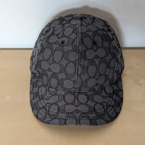 COACH Signature UNISEX Baseball Cap Hat Jacquard Charcoal Adjustable